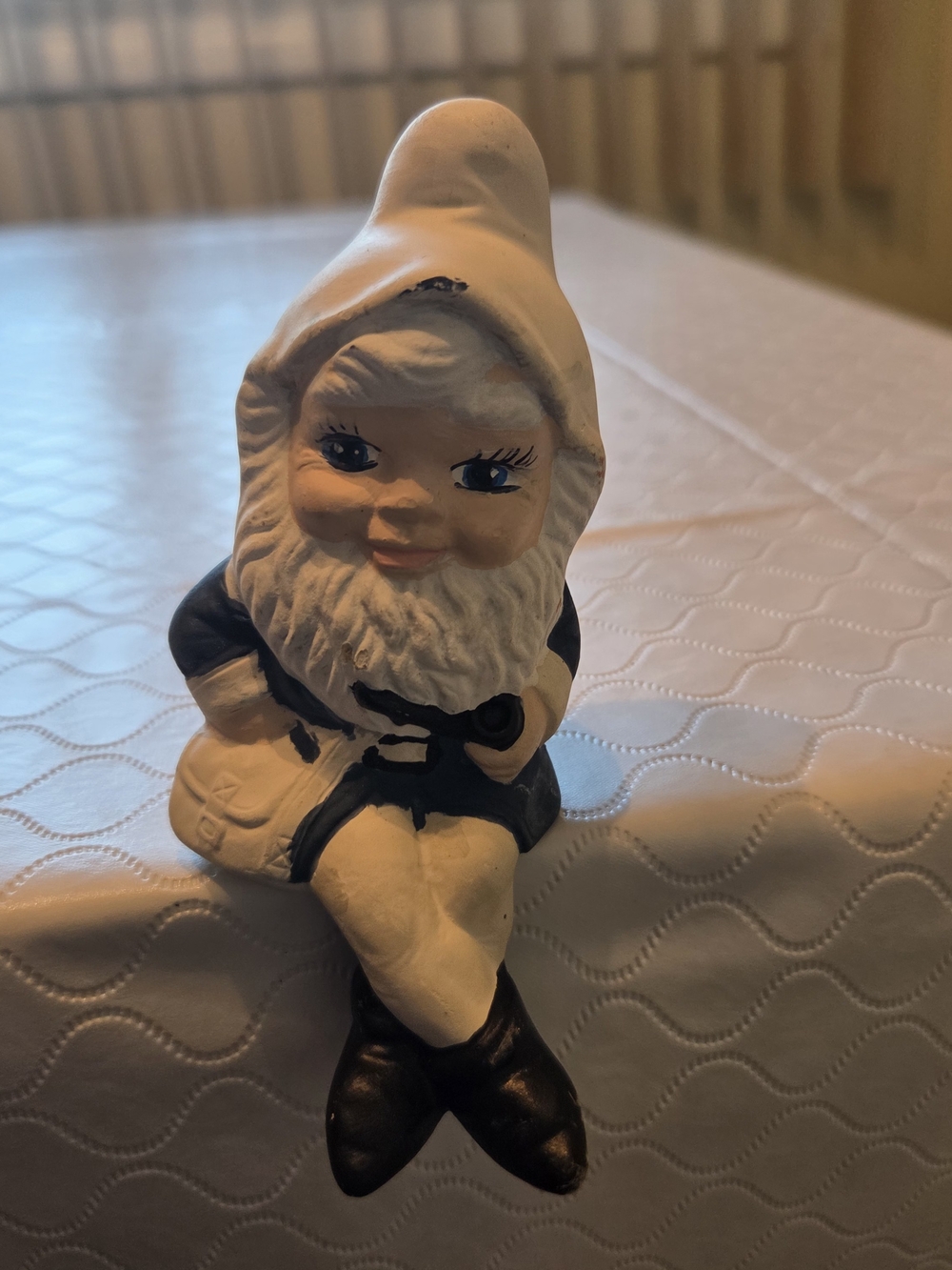 Vintage Ceramic Reclining Garden Gnome Planter Pipe Smoker